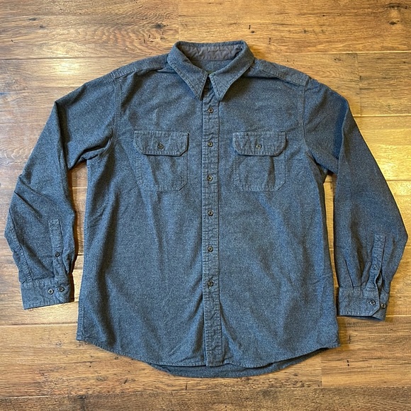 Eddie Bauer Other - Eddie Bauer Cotton Gray Button Up Shirt Mens Large